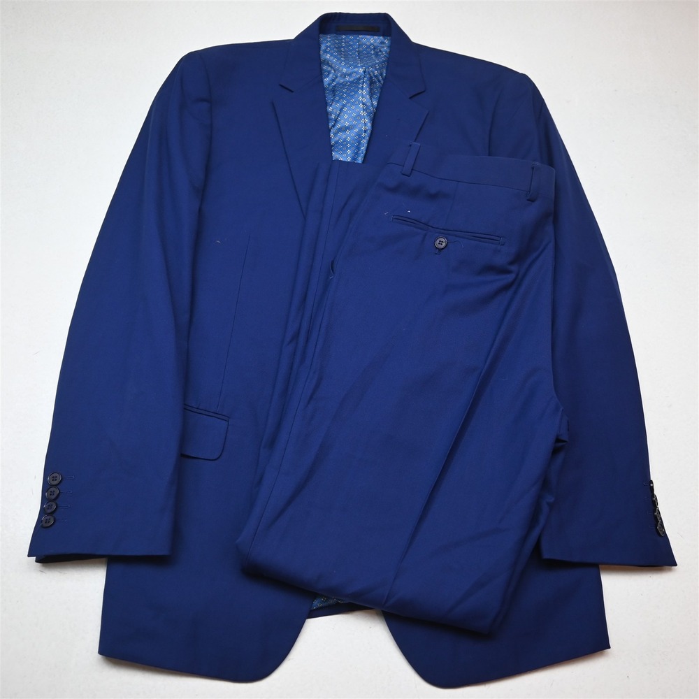 Renoir 42L 36x34 Blue Mens Jacket Pants Suit